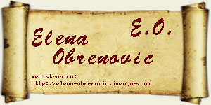 Elena Obrenović vizit kartica